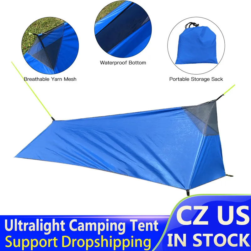 

Tent outdoor 1 Person Ultralight Camping Tent 210D Oxford cloth waterproof Rodless Tent Portable Canopy 220X70X60cm