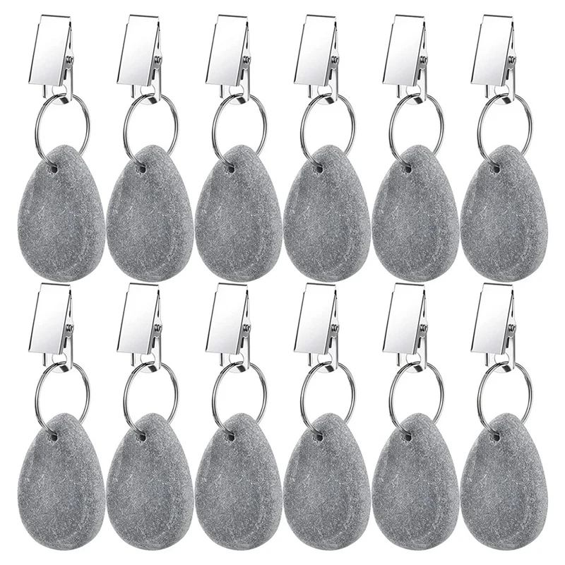 

12 Pieces Tablecloth Pendant Teardrop Shape Table Cover Weights Gray Tablecloth Weights