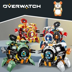 Overwatch Character Wrecking Ball Marvel Movie Iron Man Captain America Block Model Compatible Ball Brick Toys Gifts Boy