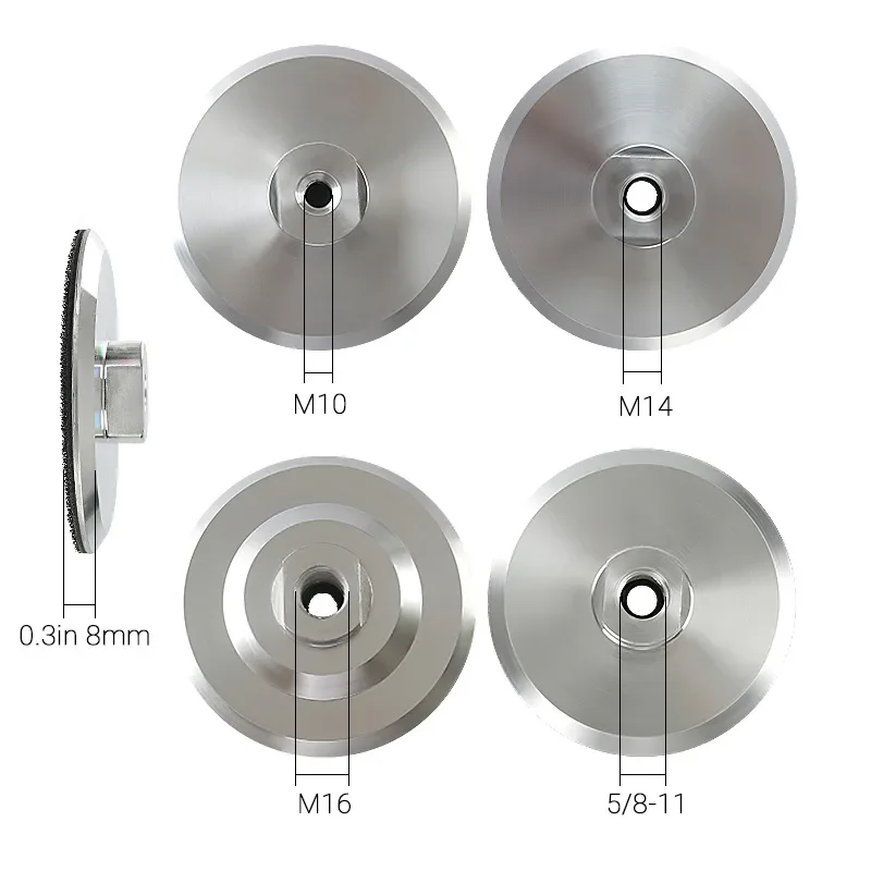 LOZLIN Diamond Polishing Pad Holder for Diamond Polishing Pads 3 4 5 Inch Thread M10 M14 M16 5/8-11  Backer Holder Angle Grinder