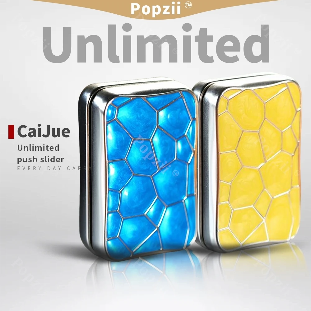 CaiJue EDC مكعب الماء المعدني غير المحدود دفع المنزلق الإجهاد الإغاثة اللعب حيل الإصبع EDC يقلب مكتب أدوات تخفيف التوتر