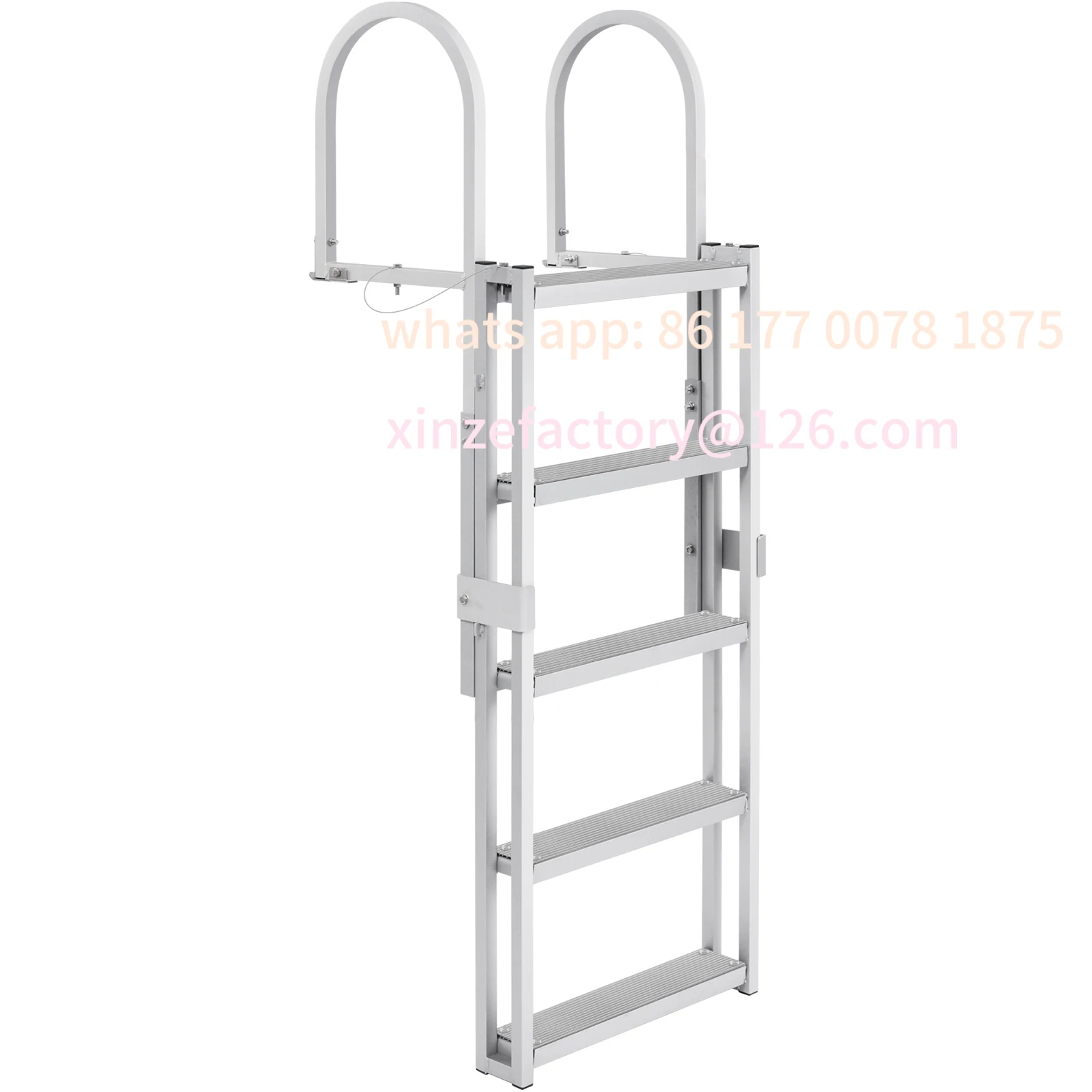 Escalera de muelle retráctil personalizable de 4/5 escalones, escalera de natación de altura ajustable de 350 libras con estera de goma para piscina, lago, Marin