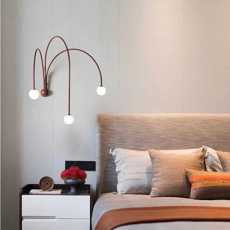 Italian LED Wall Light Living Room Bedside Table Restaurant Lamps for Room Light Iron Glass Wall Lamp Home Decorations Lustre