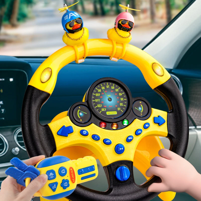 Front passenger car steering wheel simulation boy baby driving car simulation driver children's toy