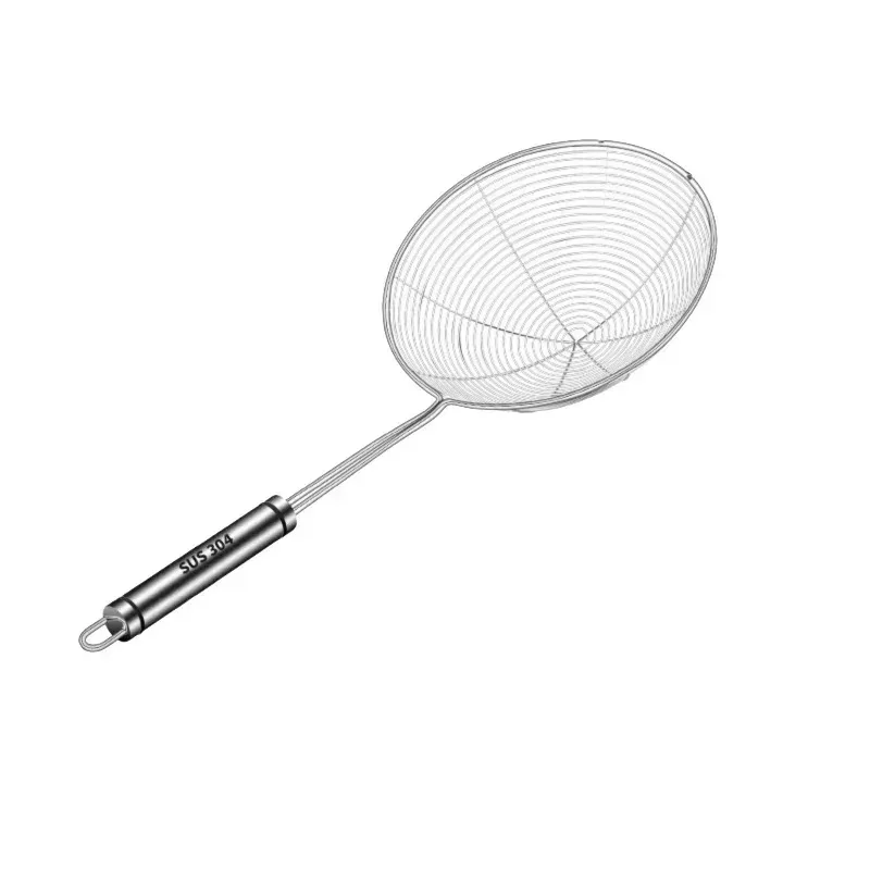 Oval Skimmer Stainless Steel Filter Mesh Oil Pot Food Filter Cookware Colander Fried Filter Kitchen Strainer Baking Cooking view 6