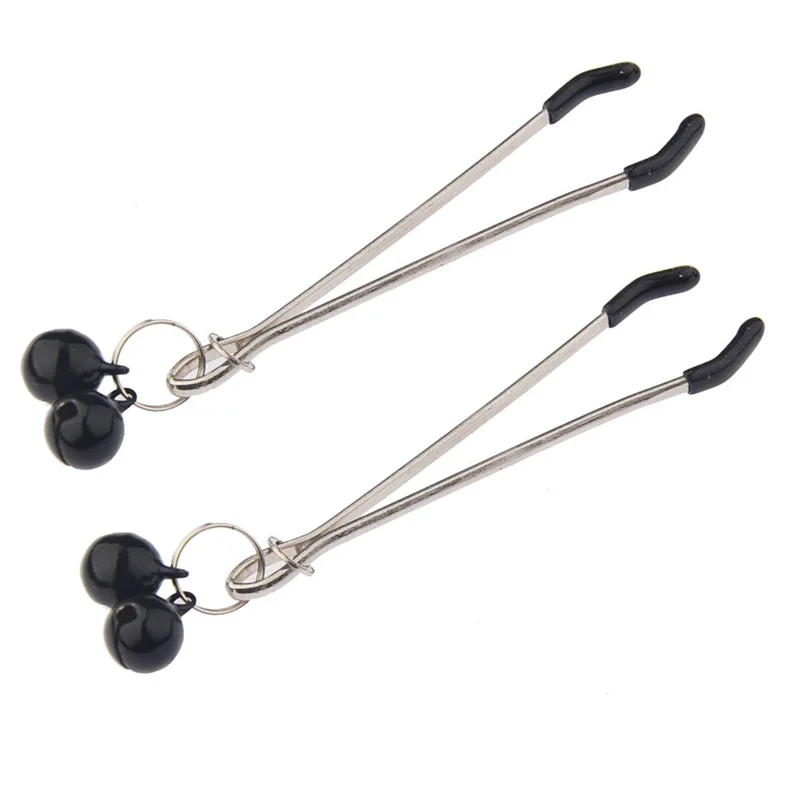 1Pair Breast Nipple Clamps with Ring Clips Stimulator Female Flirt Breast Nipple Clips Black Nipple Tweezer Clamps 2023 New