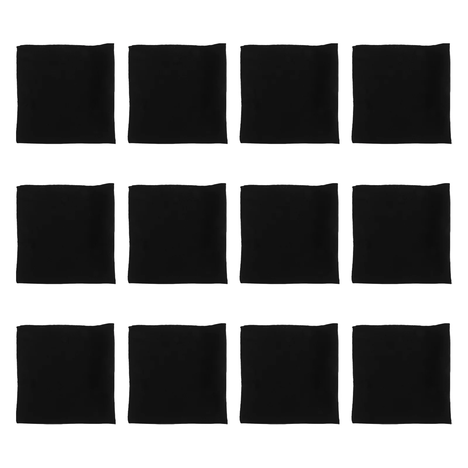 

12Pcs Black Polyester Dinner Cloth Napkins 17x17 Inch Washable Reusable Napkins for Wedding Banquets Parties Restaurants