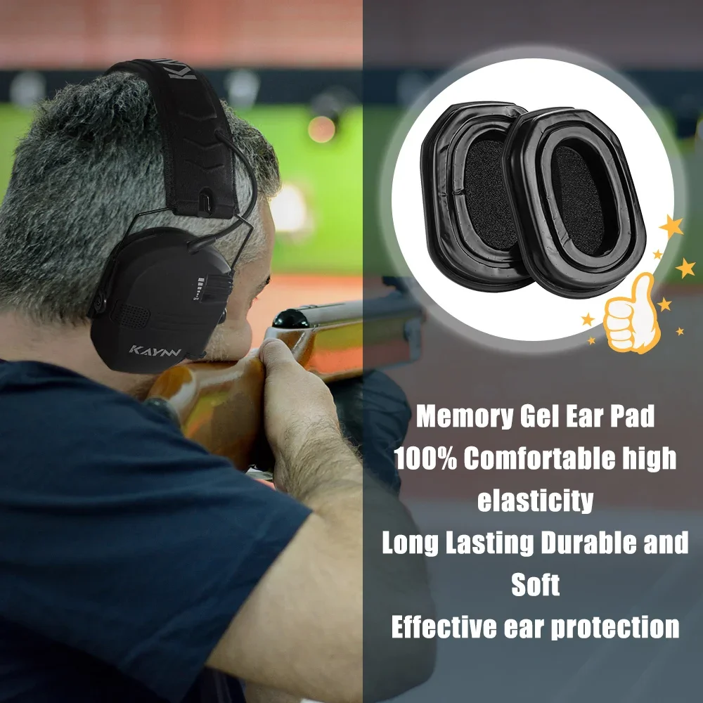 Electronic Hearing Protection Tactical Headsets, Anti-noise Hunting Silicone Earmuffs, Shooting Ear Protective for Sports