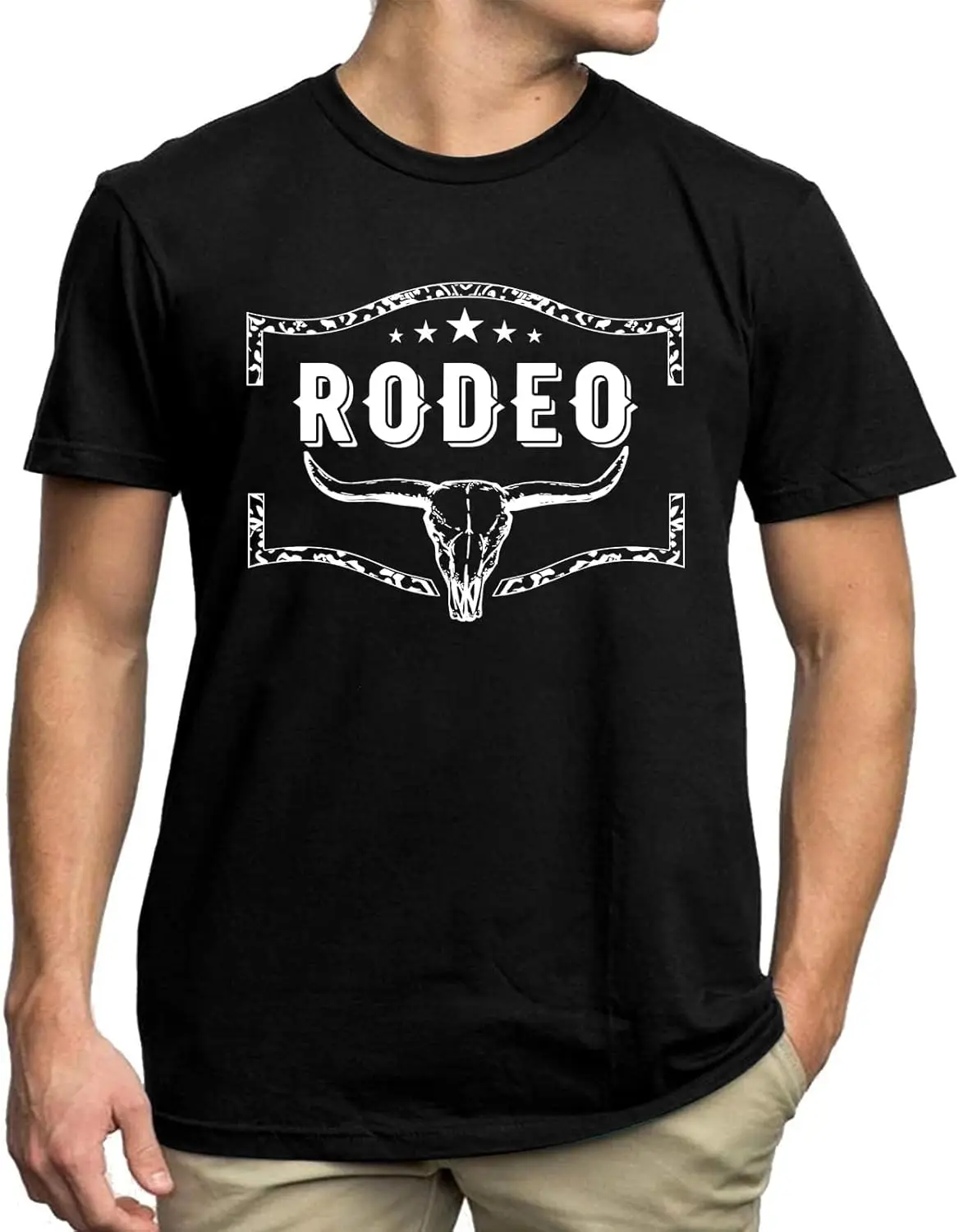Western Shirts For Men Rodeo Cow Skull Cowboy Vintage Graphic Tees Top Country Music Concert T-Shirts 100% Cotton Trendy Y2K