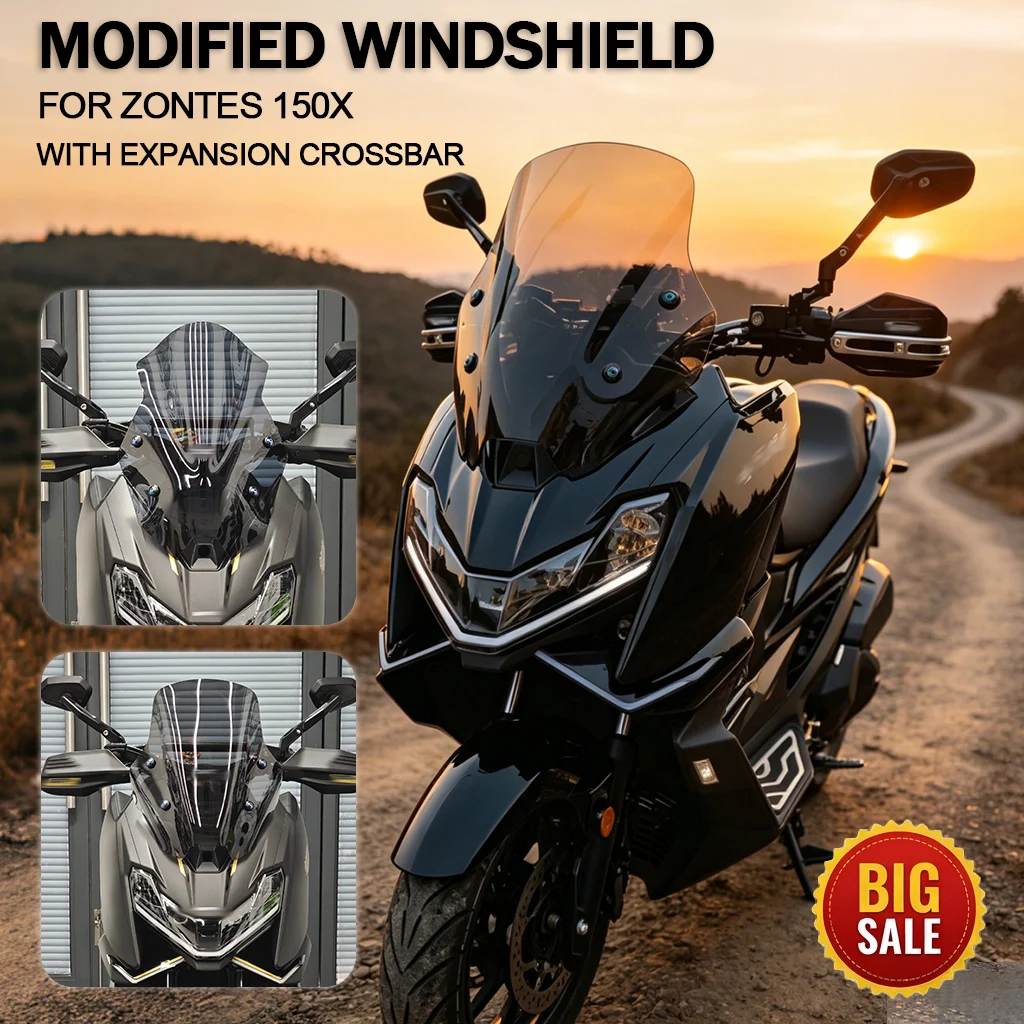 

Motorcycle Windshield FOR Zontes 150X accesorios moto CNC Bracket Windscreen Extension Bar Heightened Modified Racing Parts