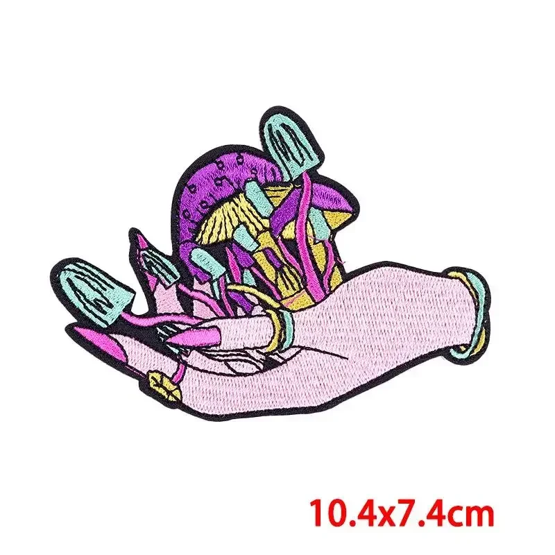 Embroidered Patch Iron On Patches for Clothing Pocket Lamp Clothes Stickers Fabric Sewing Thermal Adhesive Applique Fusible