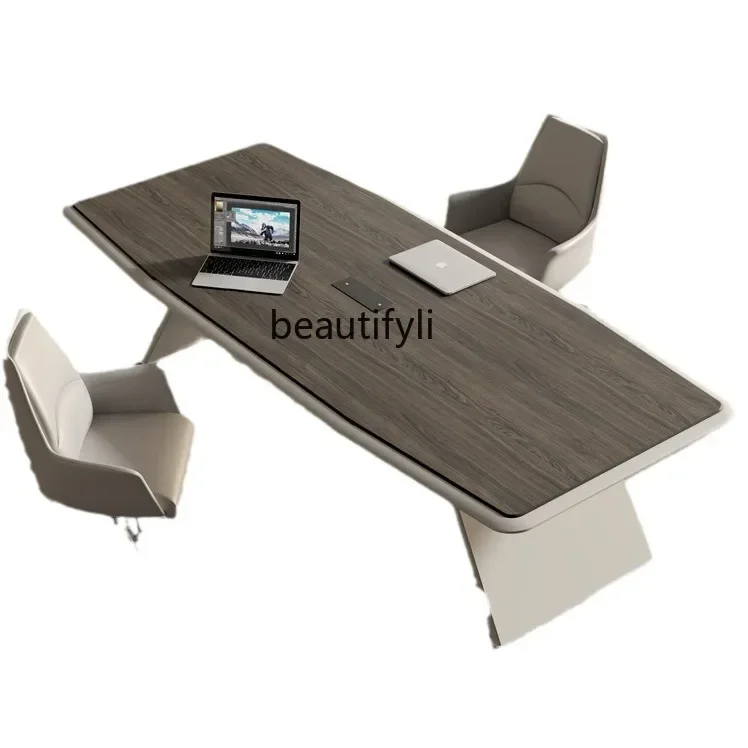 

Office Desk Conference Plate Light Luxury Office Reception Table Conference Table