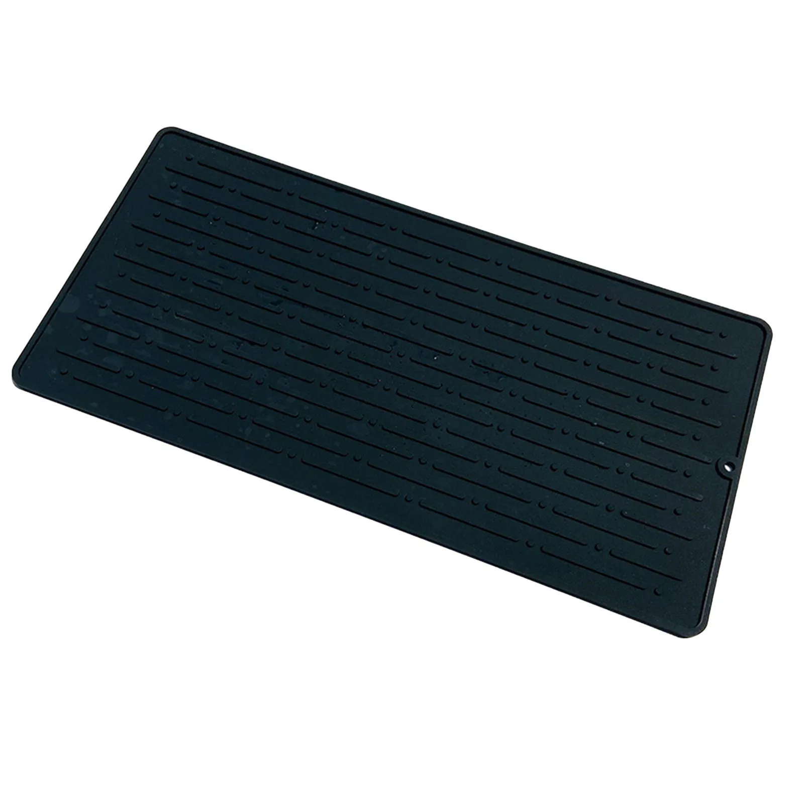 Silicone Dish Drying Mat Built in Drain Lip Hygienic Drying Pad Easy To Clean Tray Protects Surfaces Prevents Water Build Up