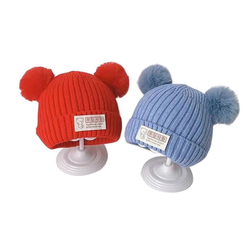 Cache-oreilles ours mignon pour enfants, chapeau en laine optique, chaud, nourrissons et tout-petits, hiver