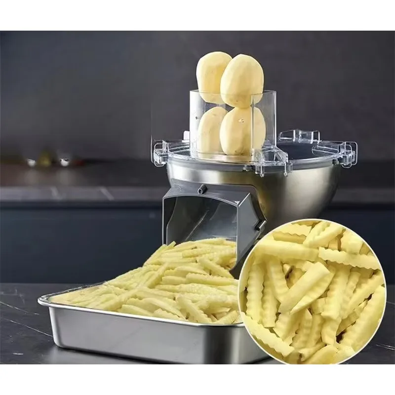 

Commercial Electric Wave Knife Wolf Fang Straight Strips Potatoes Fruit and Vegetable Slicers Cut French Fries