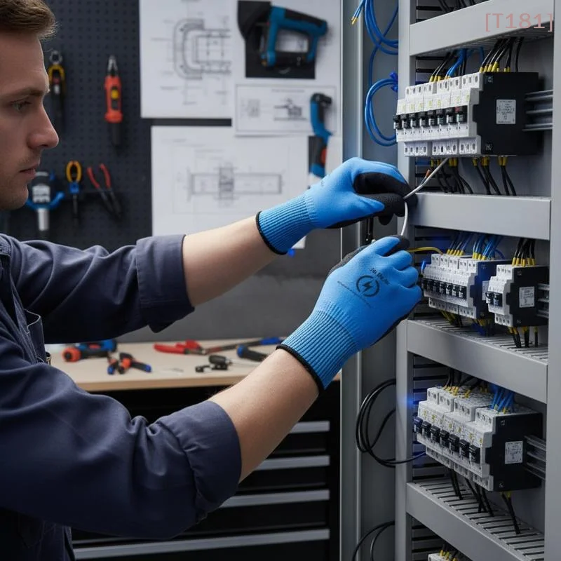 1 Par de Guantes Aislantes para Electricistas, Resistentes a un Voltaje de 1000V, de Alta Elasticidad, Color Azul