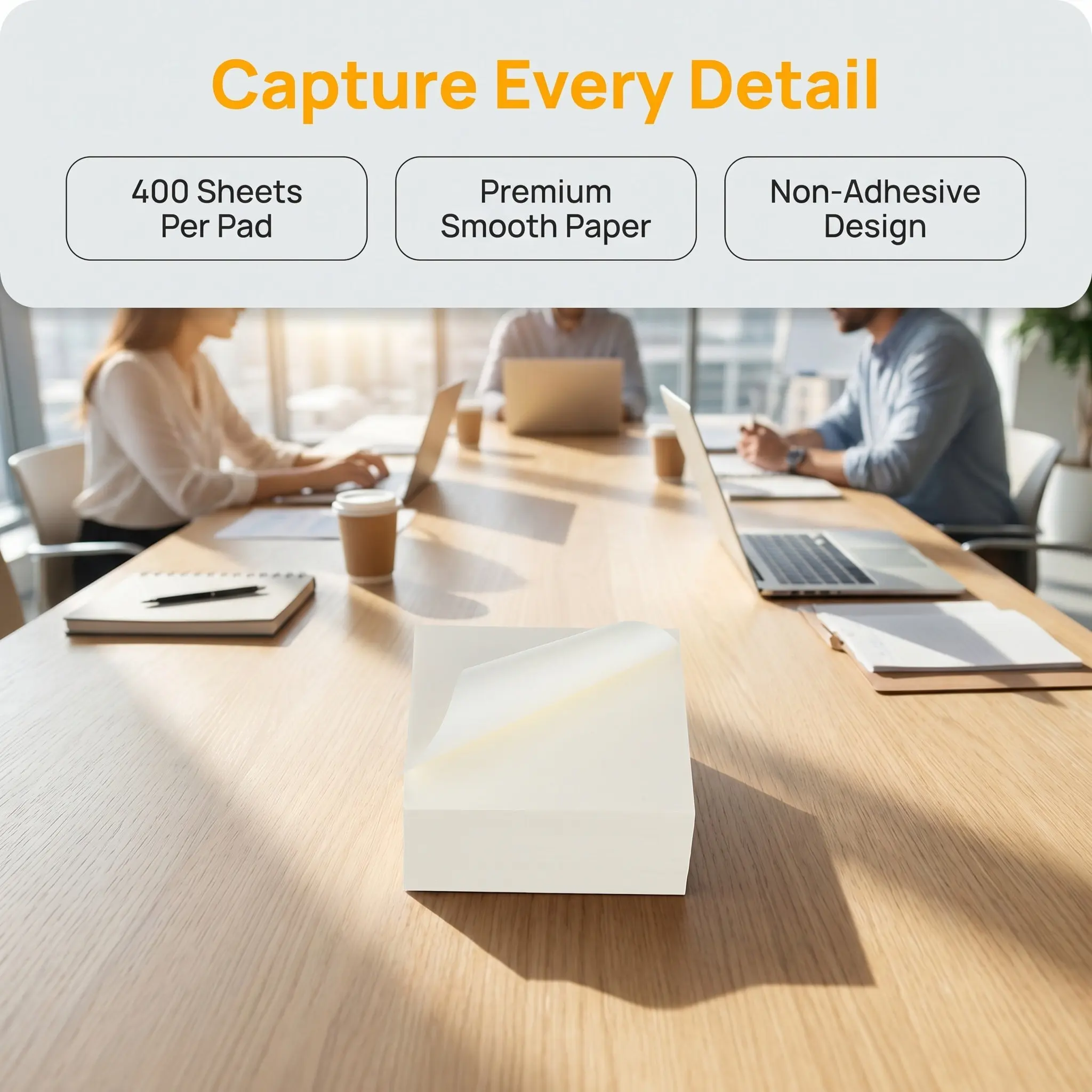 400Pcs Blank Non-Sticky Memo Cube Refill Note Paper Sheets for Office Home Study Writing Lists Memo Cube Notes Paper