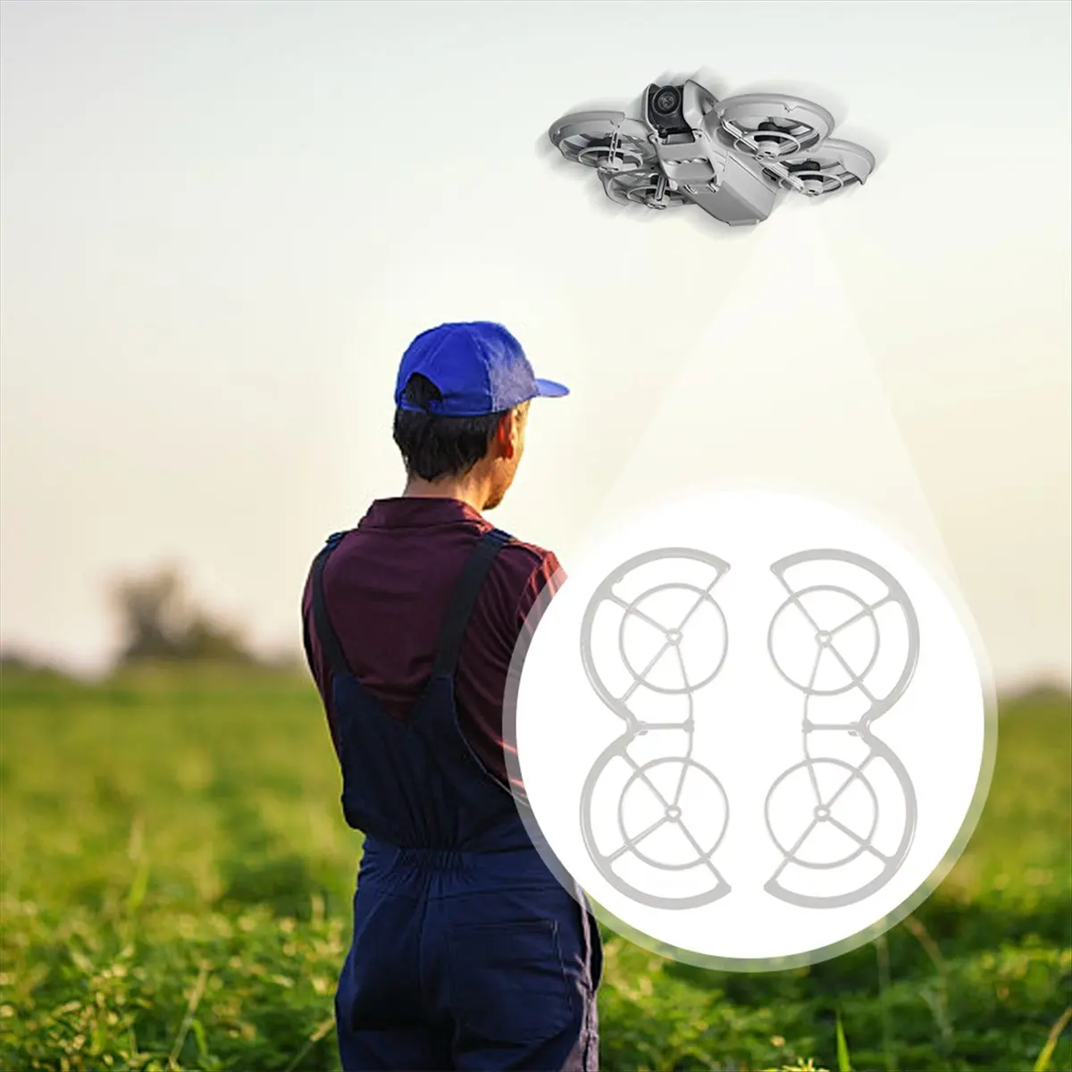 360° Propeller Guard Anti-Collision Propeller Guard Cage Blade Protective Ring Cover for Neo Drone Propeller Green