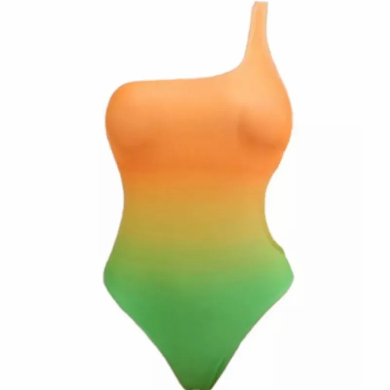 Nuevo traje de baño de una pieza con falda sin mangas estampada para mujer