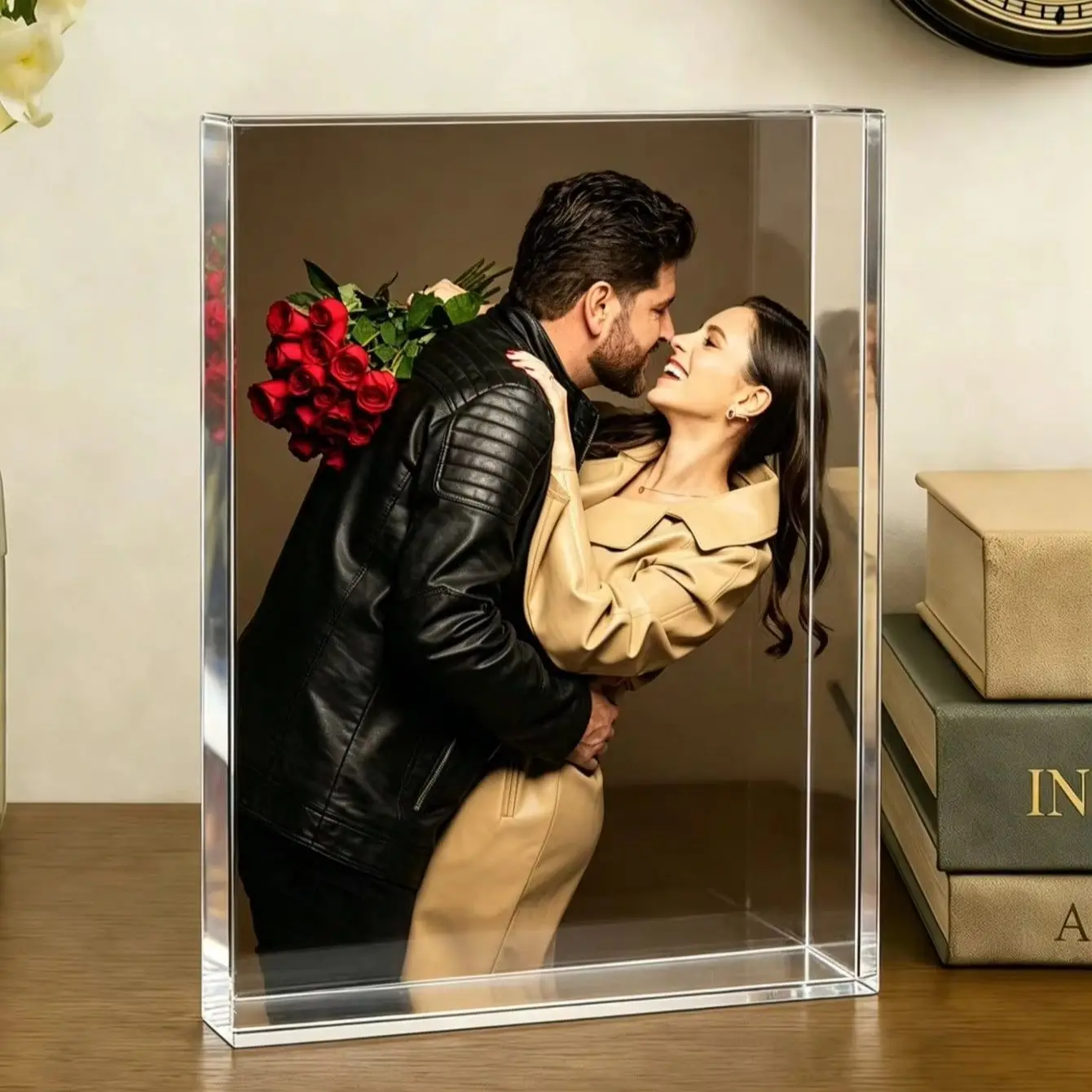 Custom Acrylic Photo Brick, Personalized Portrait Frame, Unique Photo Gift for Mom, Boyfriend & Girlfriend, Holiday Occasions, B