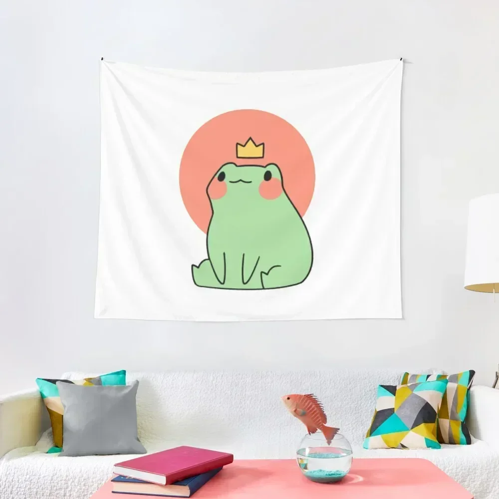 

cute frog in crown Tapestry Carpet Wall Outdoor Decoration Wallpapers Home Decor For Bedroom Tapestry