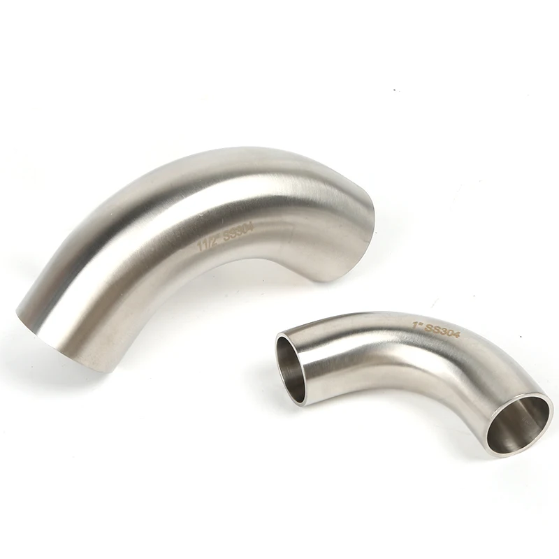 Stainless Steel SS304/SS316L OD Elbow 90 Degree Sanitary Welding Elbow Pipe Joint Polished Food Grade 3/4