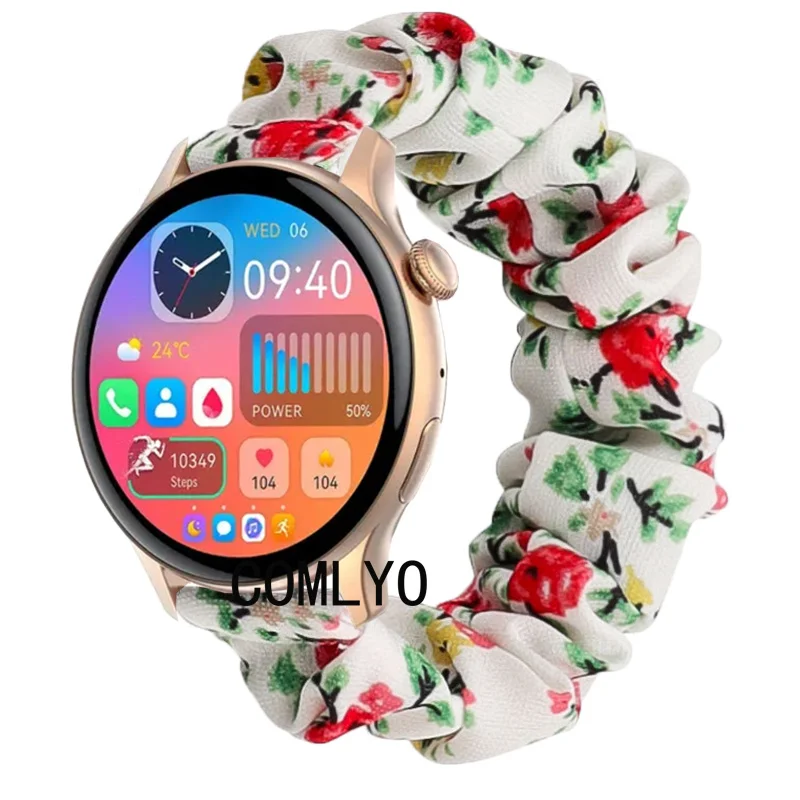 For AMOLED HK85 Smart Watch Strap Cotton yarn Dacron Soft Women Lady Band Bracelet Screen protector film