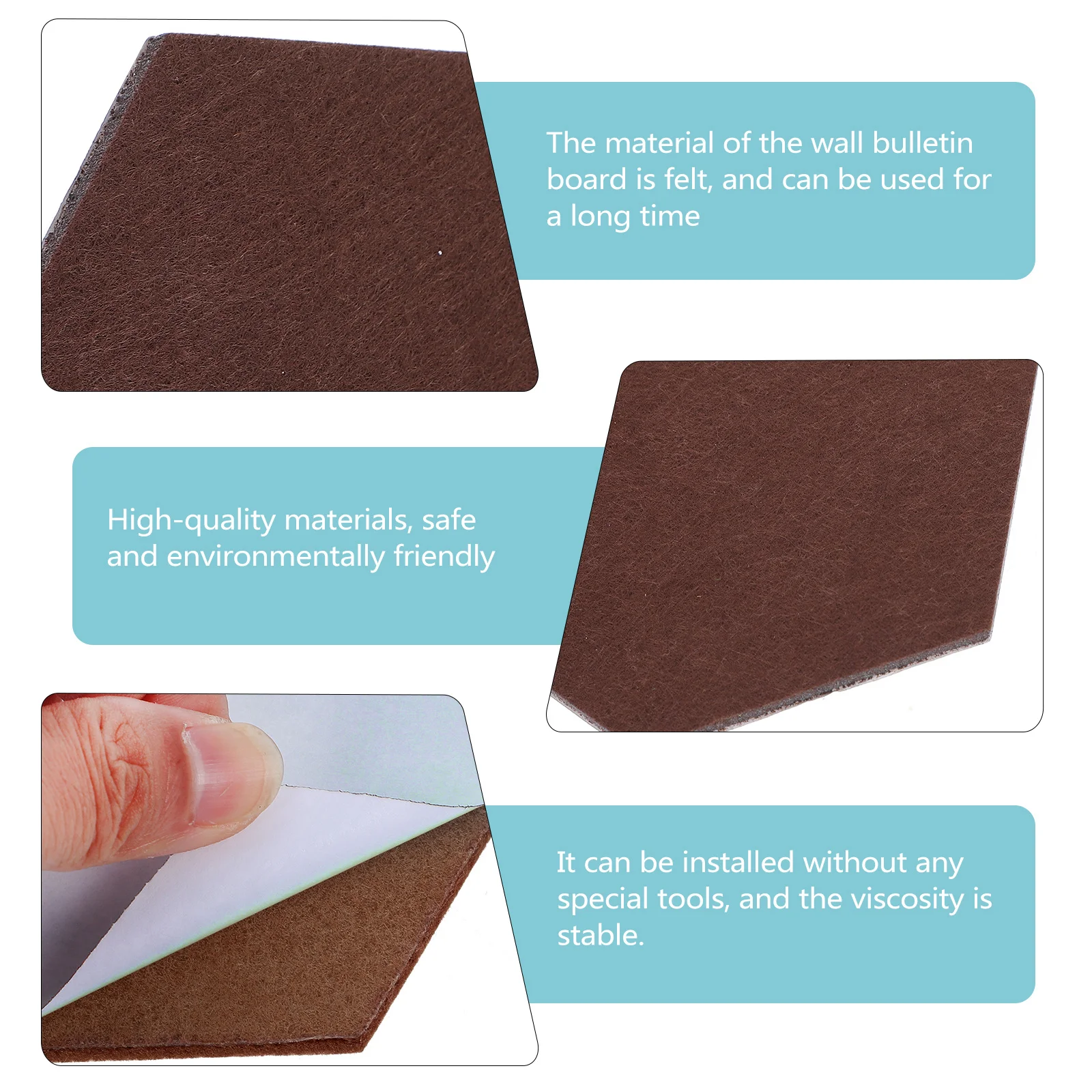 

8Pcs Decorative Felt Hexagon Bulletin Board Reusable Wall Mount Memo Panel for Arts Photos Display Felt Hexagon Tile Board