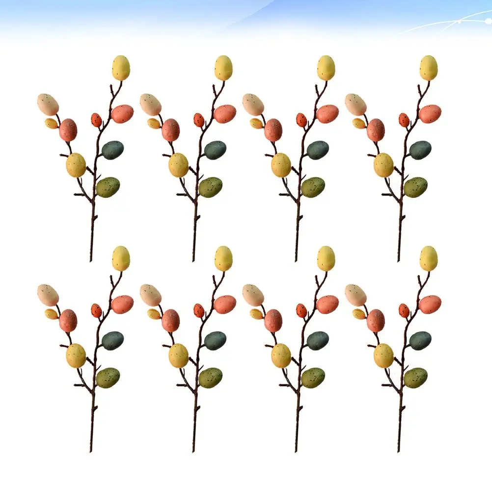 

8 Branches Resurrection Egg Decorations Craft Wooden Easter Artificial Twigs Home Flower Arrangement Decor OrnamentHome