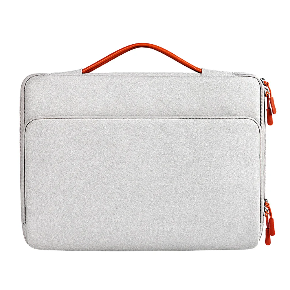 

1pc Laptop Bag Waterproof Storage Handbag Light Grey Protective Sleeve Portable Thin Classic Design Dustproof Scratch Resistant