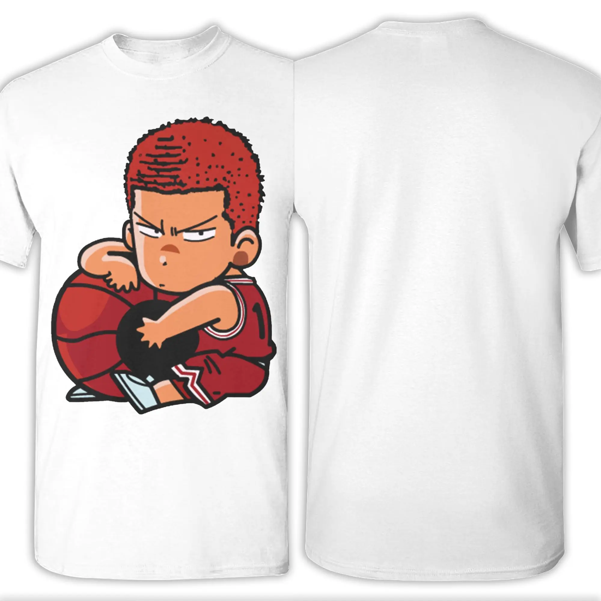 Tensai Basket Ball Man Slam Dunk Men T Shirts  Vintage Tees Short Sleeve Round Neck T-Shirts Pure Cotton Original Clothing