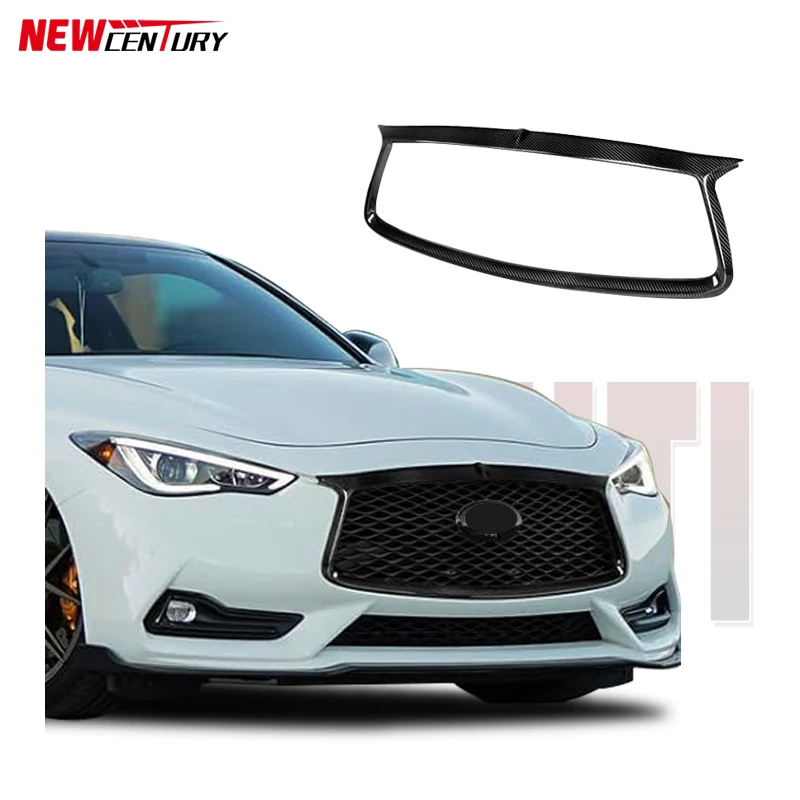 

Подходит для 2016 + Infiniti Q60, Модифицированная карбоновая сетчатая рамка, Специальная декоративная рамка из углеродного волокна для передней панели