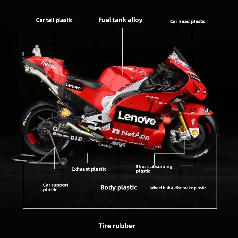 Limited Edition 1:6 Large Scale Ducati Model Alloy Motorcycle Model Meritor Simulation Toy Motorcycle Collection