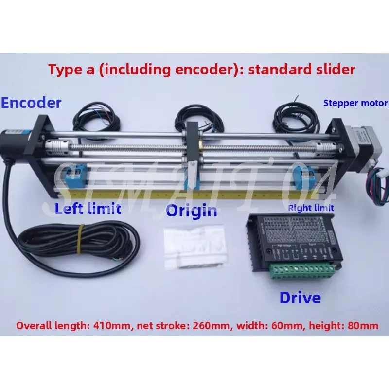 

Комплект для обучения работе с ПЛК: платформа-слайдер с шаговым двигателем, винтовой передачей и драйвером энкодера