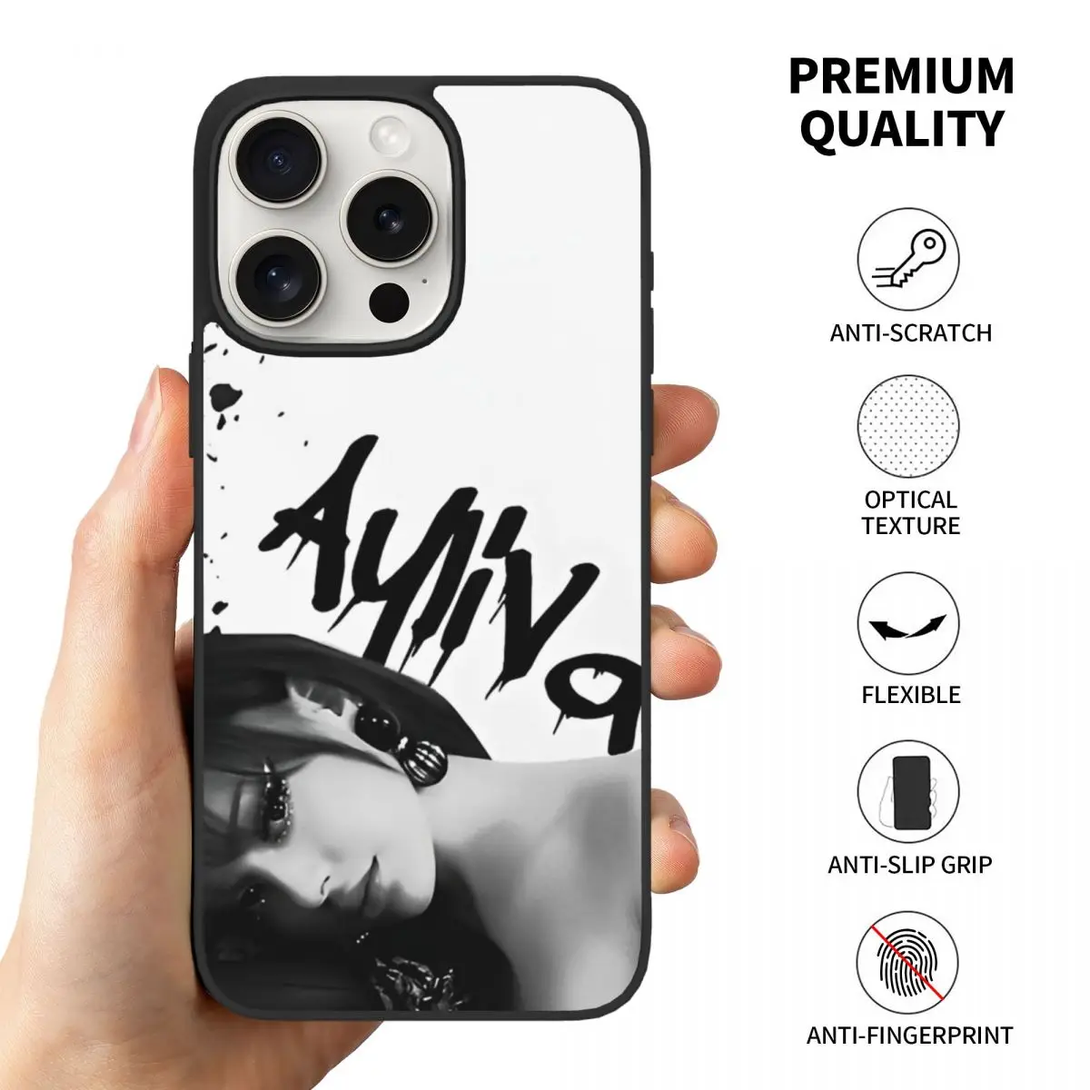 iPhone 15 Pro Max 소프트 TPU 뒷면 커버용 Funny Ayliva Singer 음악 전화 케이스