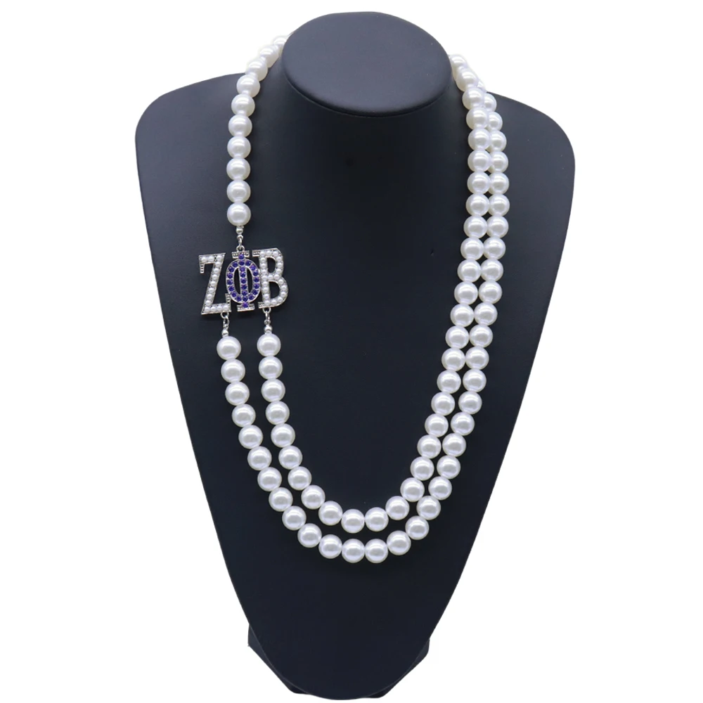 اللؤلؤ المختنق بيان اليونانية رسالة الأحمر الثروة DST زيتا DOI TLOD سوينغ فاي سوينغ دلتا نادي نسائي قلادة مجوهرات #2