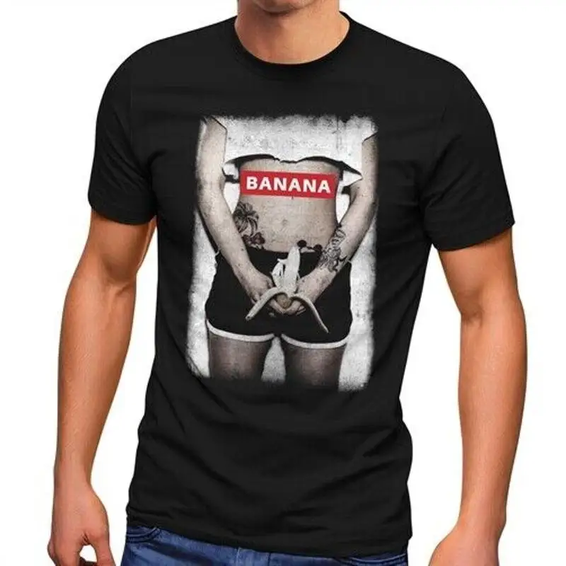 T-Shirt homme Photo impression banane imprimé chemise tatouage fille mode