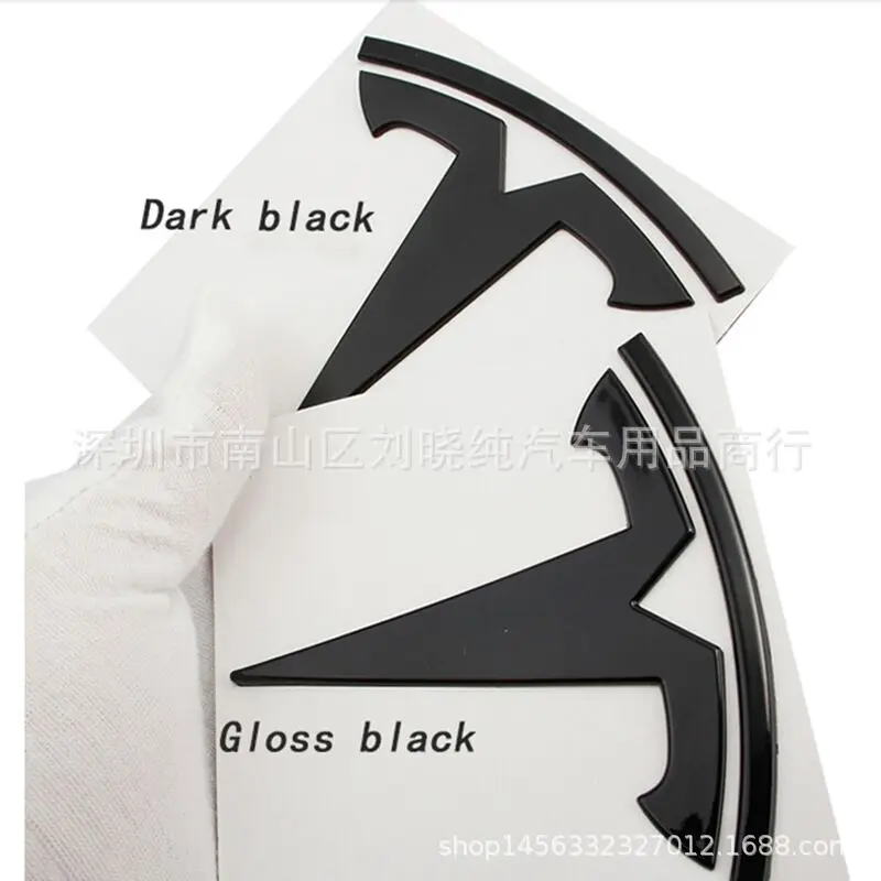 

metal For Tesla- Car Front Emblem Rear Trunk Emblem Suitable for Model 3 Mode Y logo replacement rear and rear logos blackening