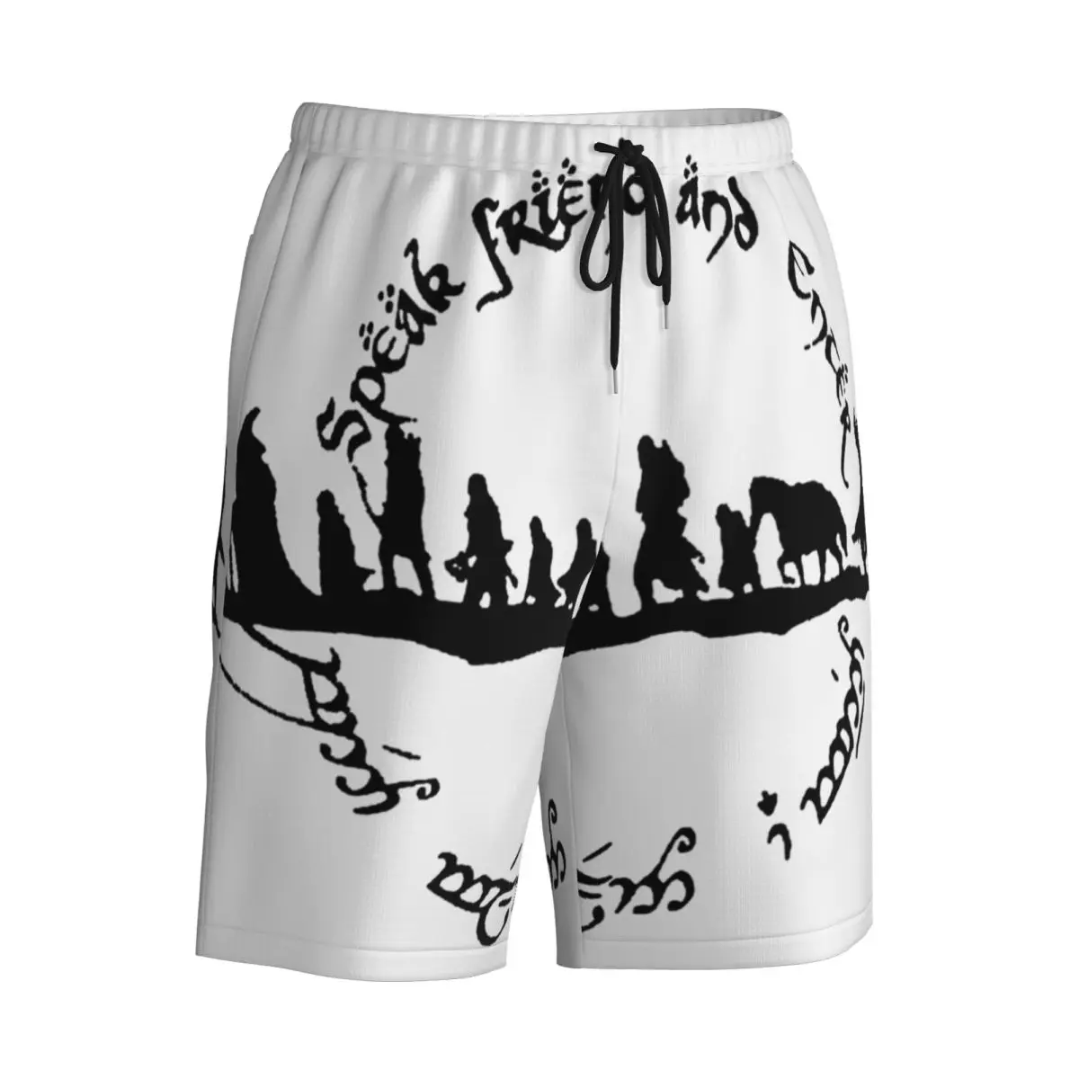 L-Lords Of The R-Rings ภาพยนตร์กางเกงขาสั้นฤดูร้อนพูดเพื่อนและป้อนกีฬาสั้นกางเกงชายกางเกงว่ายน้ําขนาดใหญ่