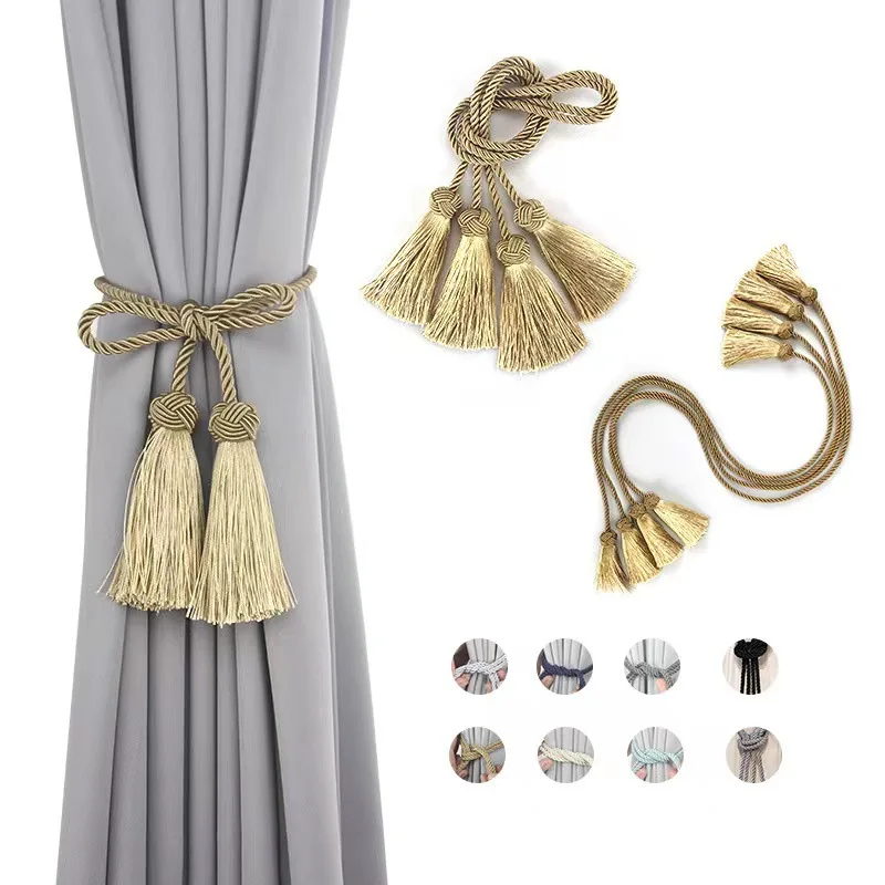 1Pc Tassel Curtain Tieback Gold Tiebacks for Curtains Holder Accessories Polyester Curtain Straps Home Decor Curtain Accessories