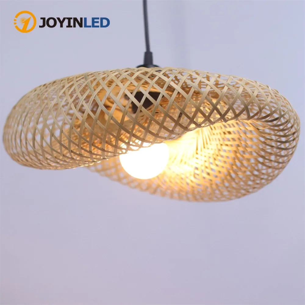 

JOYINLED 40/50/60 см бамбуковый креативный подвесной светильник ручной работы из ротанга, плетеный дизайн, бамбуковая тканая люстра для домашнего декора в деревенском стиле