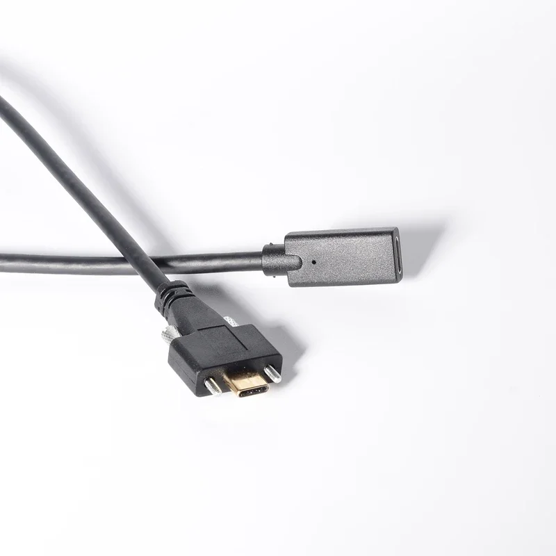 กล้องอุตสาหกรรมสกรูล็อคคู่ USB 3.1 ประเภท C ข้อมูลชายกับหญิงและสายชาร์จ 2 ฟุต Type-C สกรูคู่