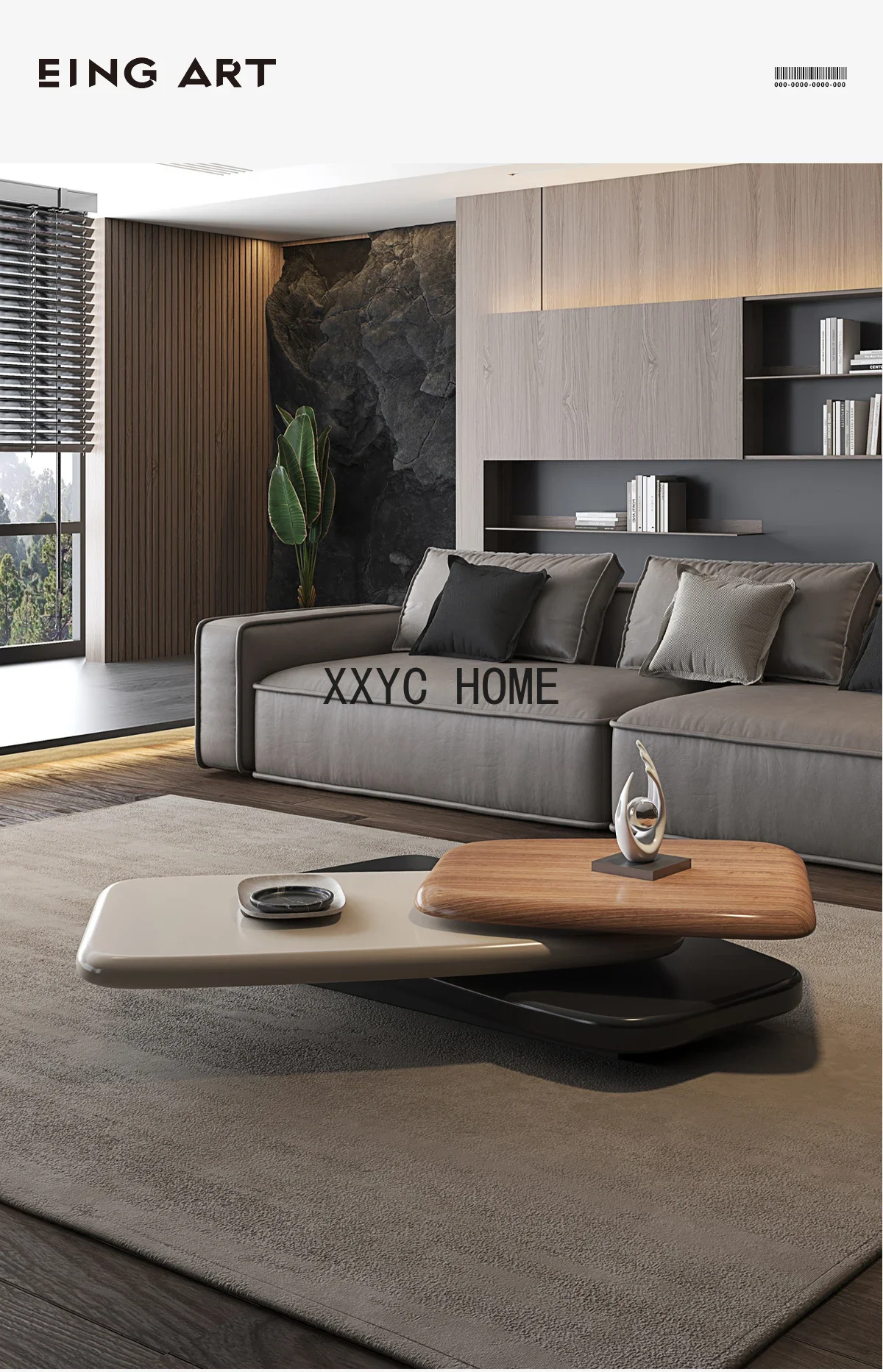 Italian Minimalist Rotating Coffee Table Living Room New Style Coffee Table Designer Coffee Table Special-Shaped High Sense