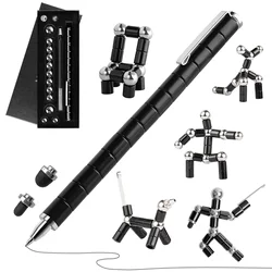 Multifuncional Deformable Writing Ballpoint Toy Pen, Magnetic Fidget Pen, Ímã DIY, melhor presente para amigos