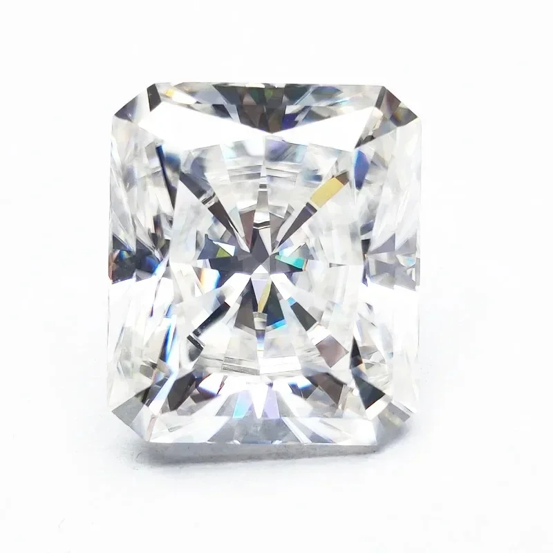 Moissanite Stone D Color VVS1 Radiant Cut Charms Gemstone Diy  Advanced Shiny Jewelry Making Materials with Certificate