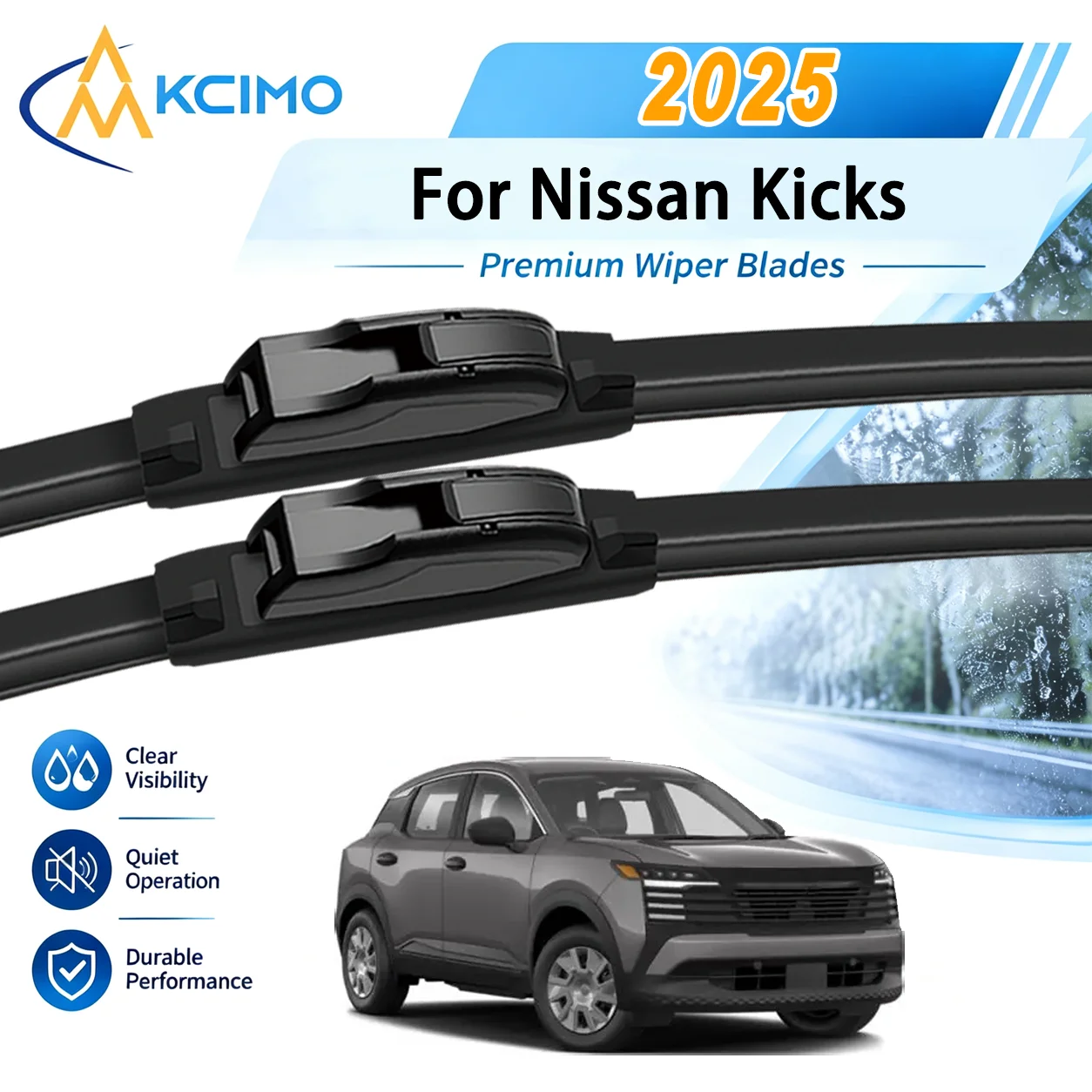 For Nissan Kicks P16 2025 Premium Auto Front Windshield Wipers High Steel Frame UV Resistant Silent Replacement Wiper Blades