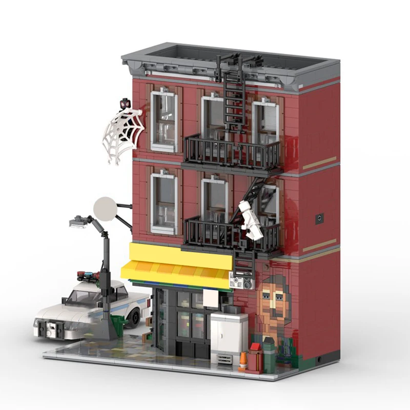 2143 PCS House Street Deli Grocery MOC Customize Modular Building Block Popular Technology Simple Model DIY Holiday Toy Gifts