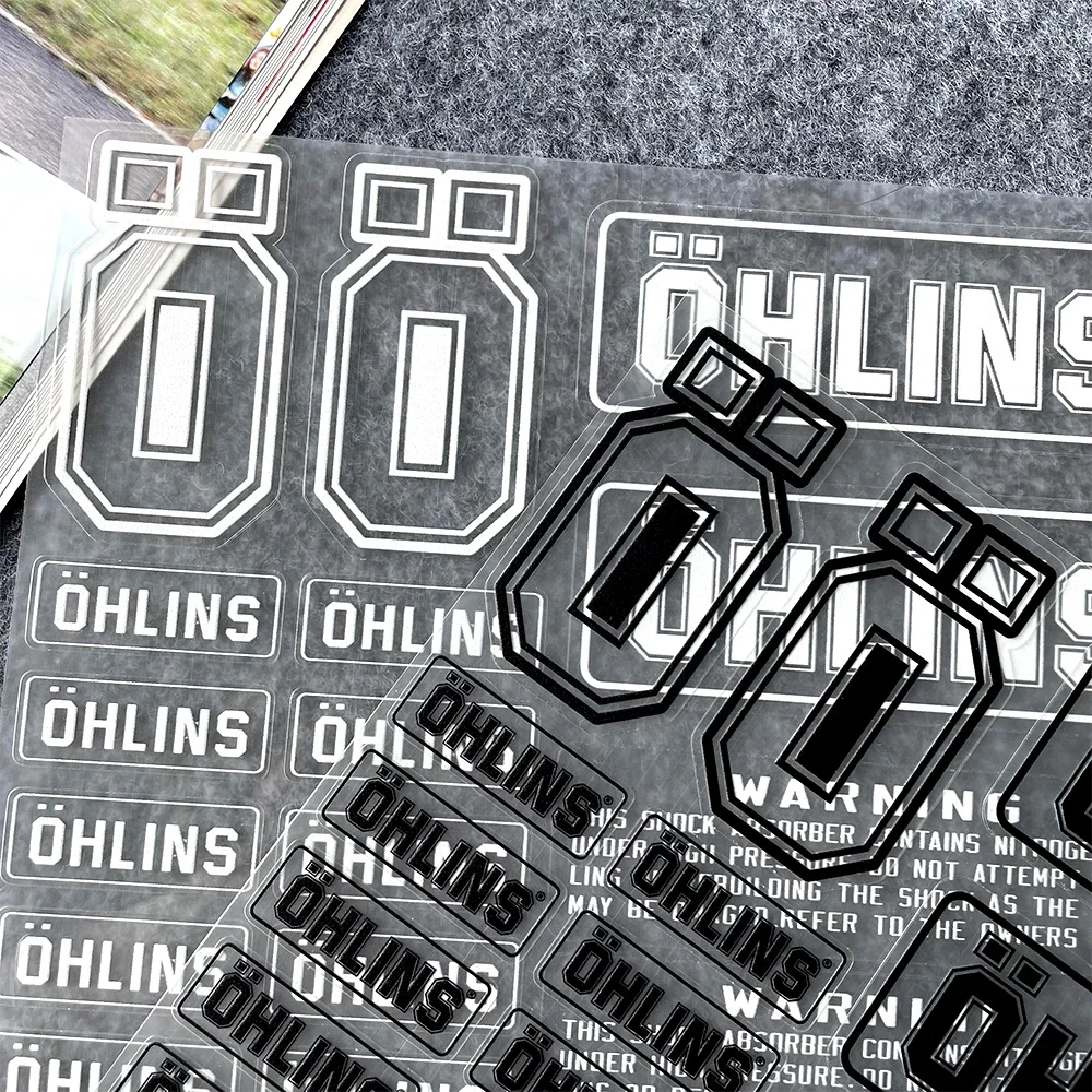 Reflective Motorcycle Suspension Shock Absorber Stickers Moto Body Helmets Decorative Decal Accessories for OHLINS