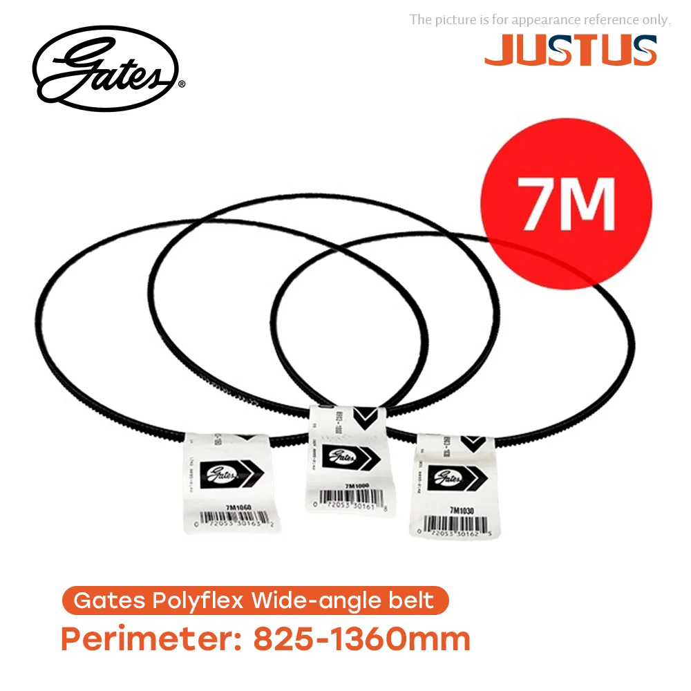 

Gates Polyflex Wide-angle belt 7M-825/850/875/900/925/950/975/1000/1030/1060/1090/1120mm-1320/1360mm Transmission Triangle Belt