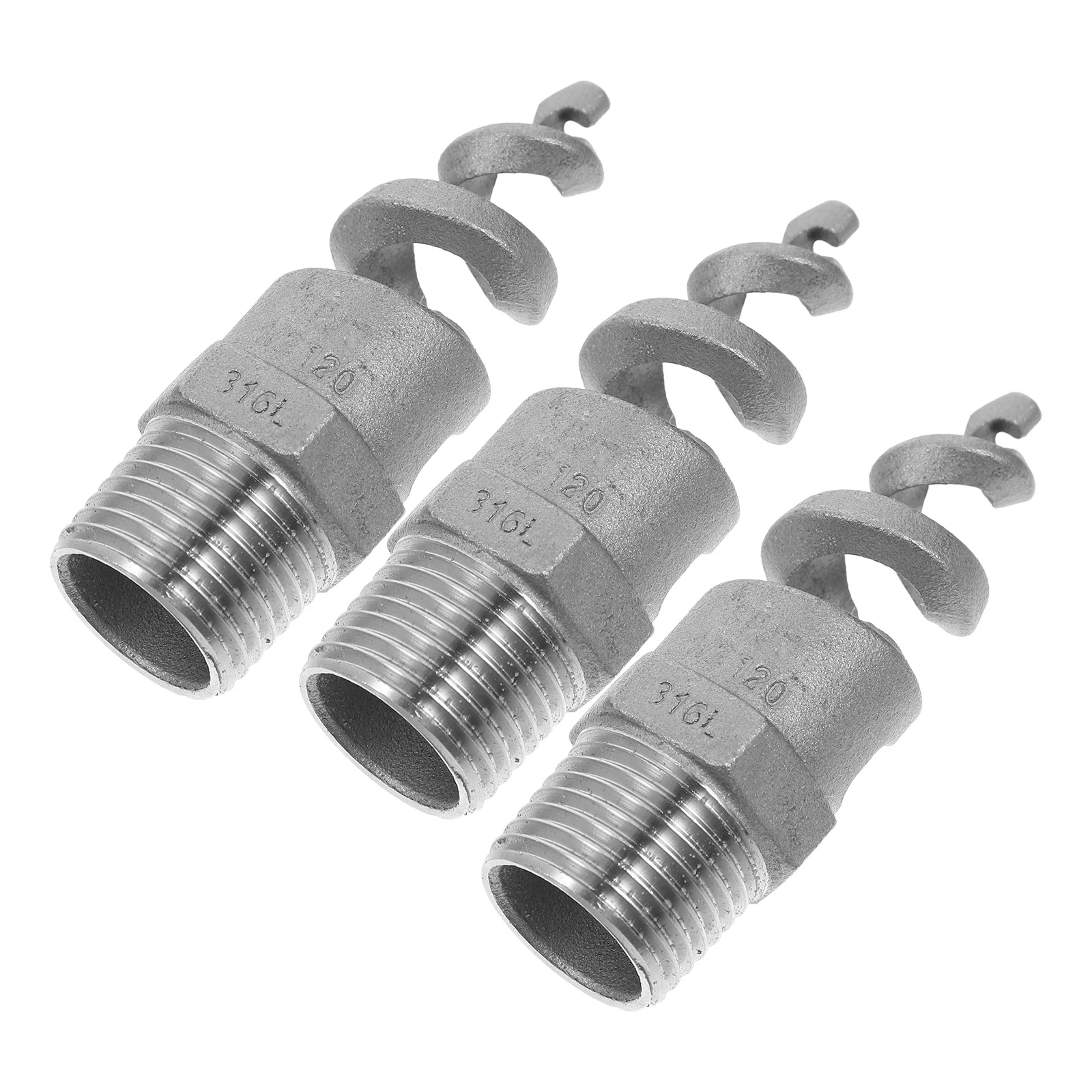 

3Pcs Male Thread Stainless Steel Spiral Spray Nozzle Fireproof Atomization Cone Cooling Garden Lawn Nozzle Aerator